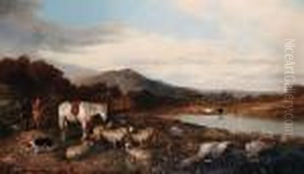 A Highland Scene Oil Painting by Richard Ansdell