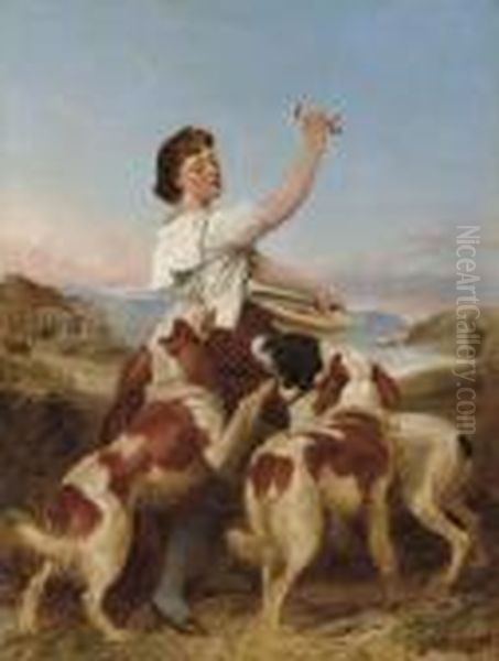 The Gamekeeper's Daughter Oil Painting by Richard Ansdell