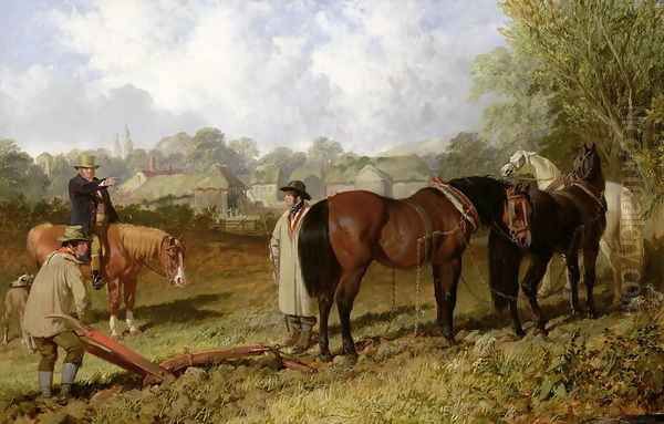 Morning: Preparing to Plough, 1848 Oil Painting by John Frederick Herring Snr