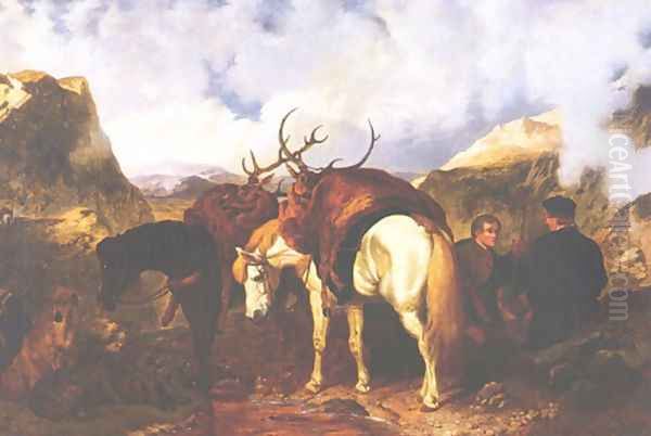 Return From The Hunt Oil Painting by John Frederick Herring Snr