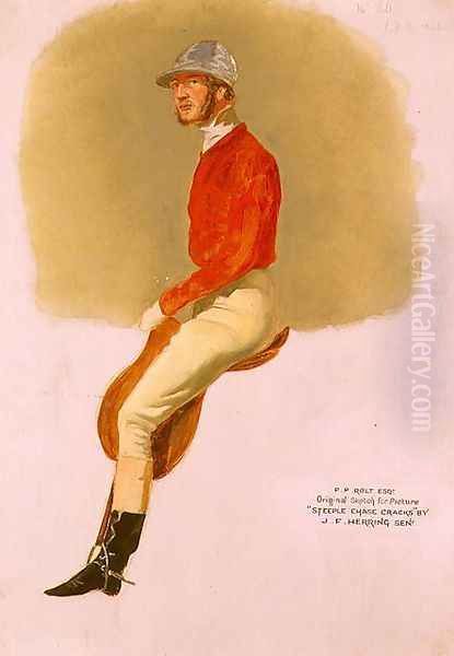 Portrait sketch of P.P. Rolt Esq. for 'Steeple Chase Cracks', 1846 Oil Painting by John Frederick Herring Snr