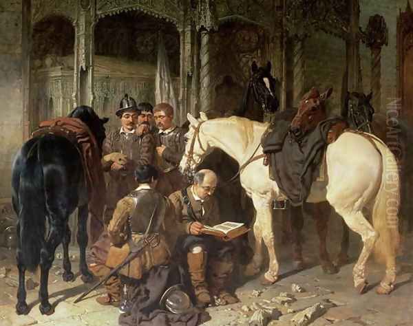 Roundheads at an Arundel Church, 1847-51 Oil Painting by John Frederick Herring Snr