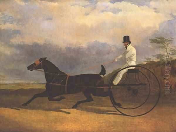 Famous Trotting Horse Rattler Oil Painting by John Frederick Herring Snr