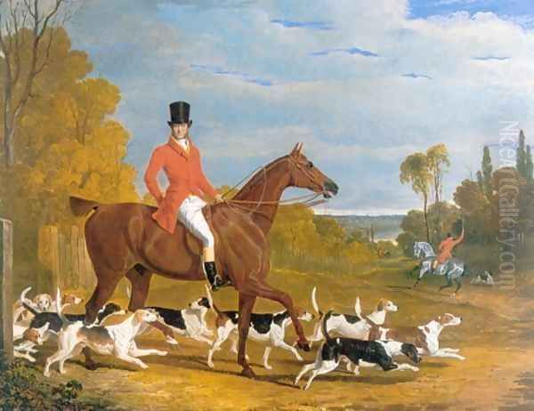 Huntsman and Hounds Oil Painting by John Frederick Herring Snr