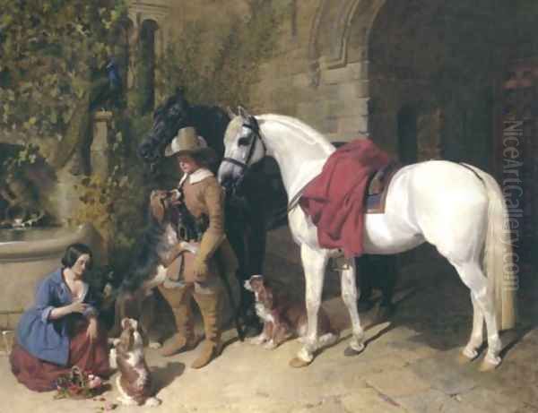 The Barons Charger 1850 Oil Painting by John Frederick Herring Snr