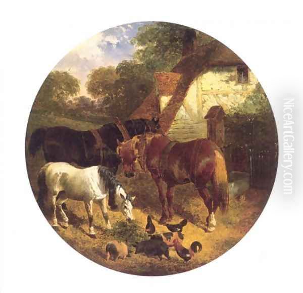 The Water Pump Oil Painting by John Frederick Herring Snr