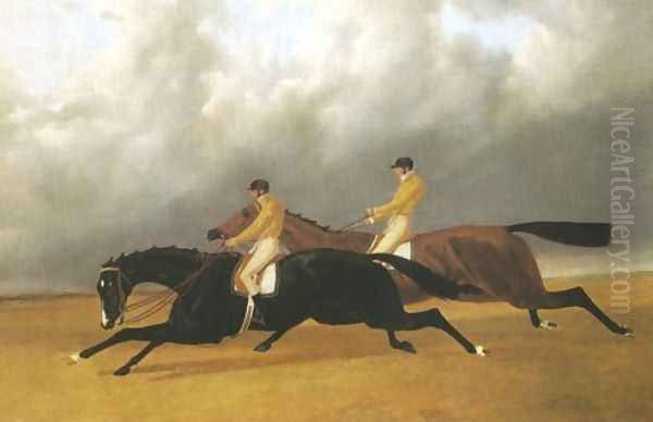 Finish Of Doncaster St Leger 1840 Oil Painting by John Frederick Herring Snr