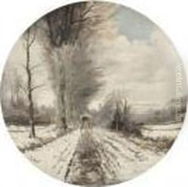 Paysage De Neige Oil Painting by Louis Apol