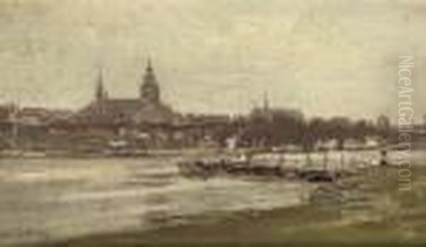 A View Of Nijmegen Oil Painting by Louis Apol