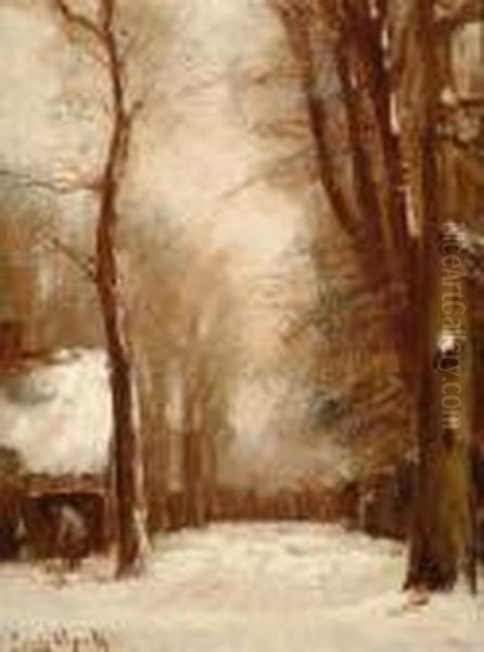 Winter Landscape Oil Painting by Louis Apol