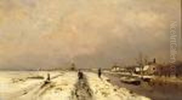 Winterlandscape Oil Painting by Louis Apol