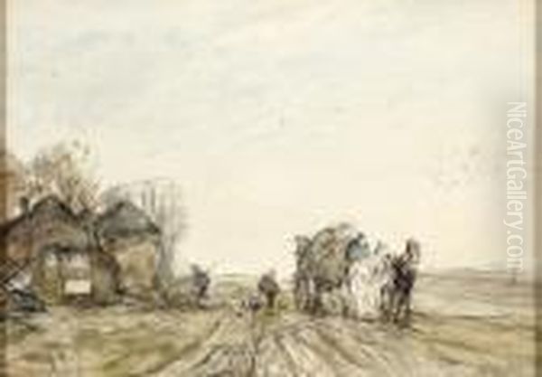 The Haycart Oil Painting by Louis Apol