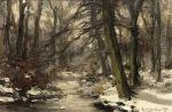 Winter In Het Haagsche Bos Oil Painting by Louis Apol