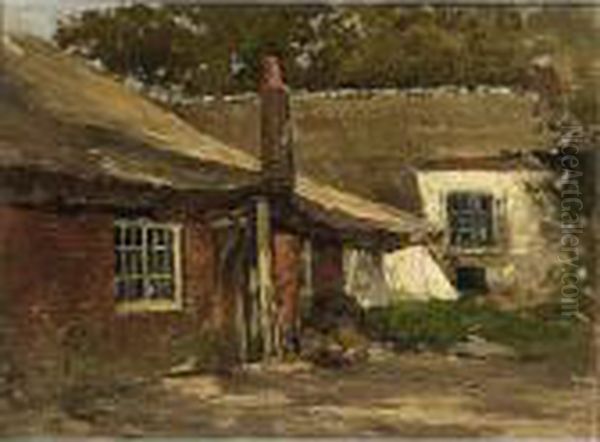 A Farmhouse Oil Painting by Louis Apol