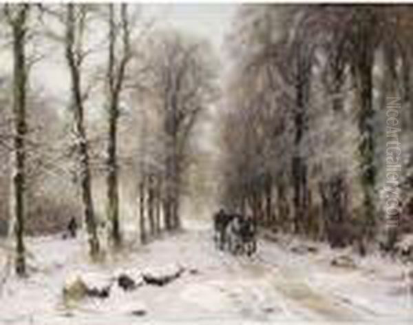 Winter On The Oude Scheveningseweg, The Hague Oil Painting by Louis Apol