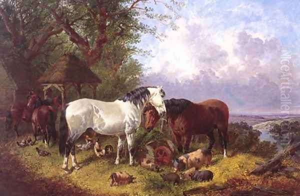 The Farm Yard Oil Painting by John Frederick Herring Snr