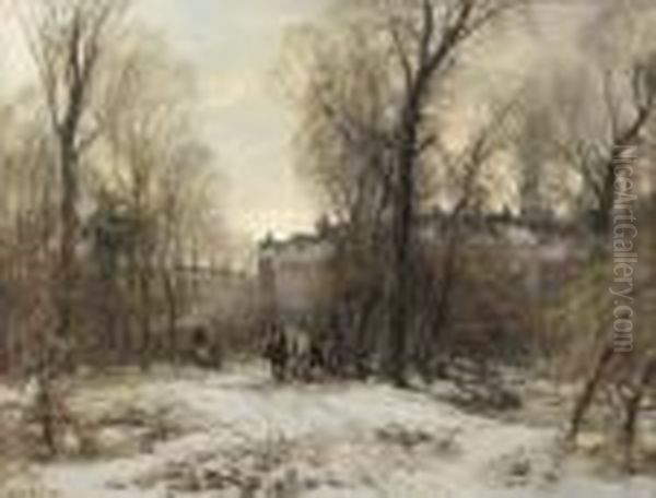 Bezuidenhout In Winter, The Hague Oil Painting by Louis Apol