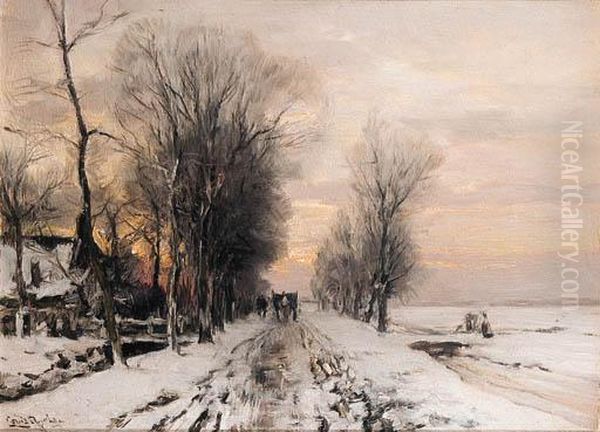 Ondergaande Zon Oil Painting by Louis Apol