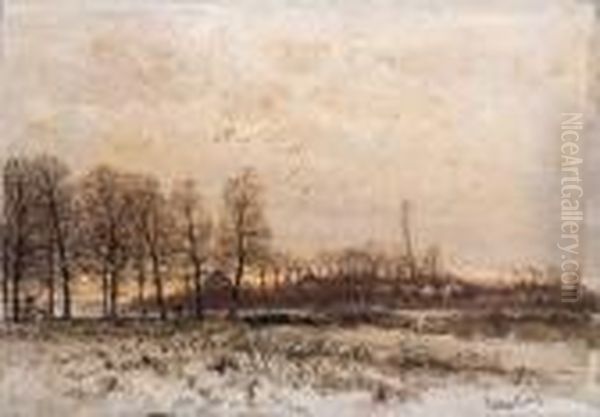 Zonsondergang Oil Painting by Louis Apol