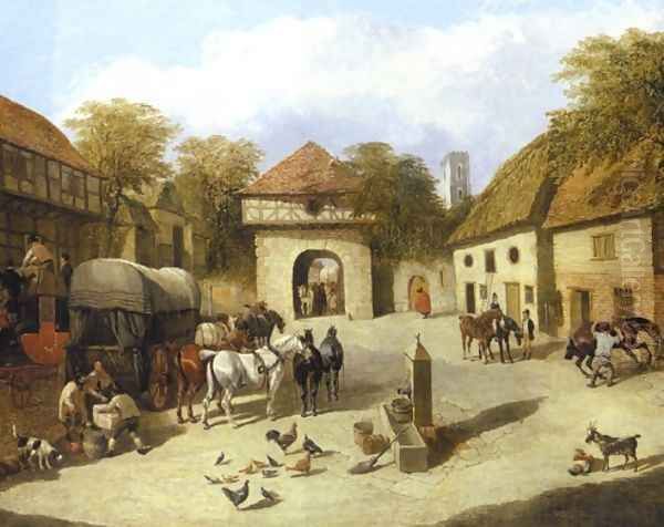 York to London Mail Coach Oil Painting by John Frederick Herring Snr