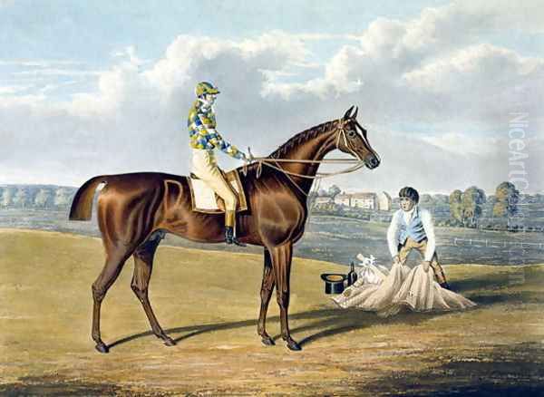 Barefoot, Winner of the St Leger, engraved by Thomas Sutherland Oil Painting by John Frederick Herring Snr