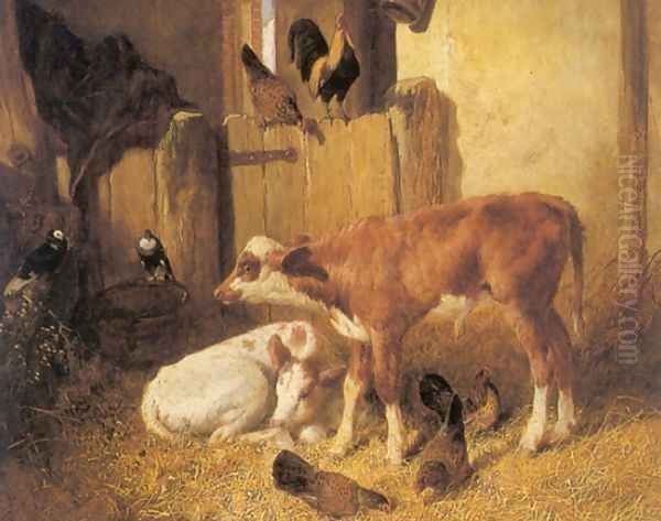 Contentment 1848 In the Barn Oil Painting by John Frederick Herring Snr