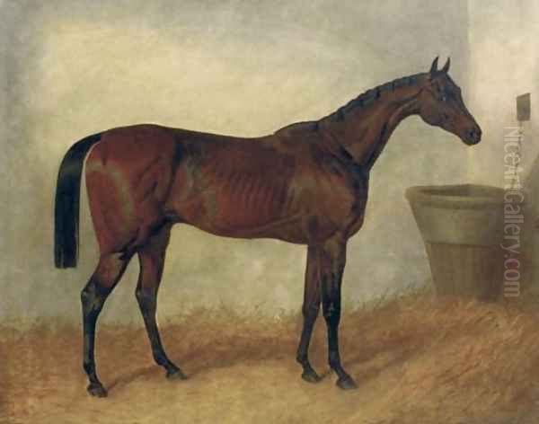 Merry Monarch A Bay Mare In a Stable 1845 Oil Painting by John Frederick Herring Snr