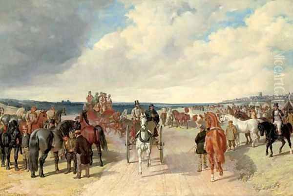 Meopham Horse Fair Oil Painting by John Frederick Herring Snr