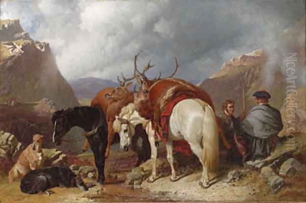 The return from deer stalking Oil Painting by John Frederick Herring Snr