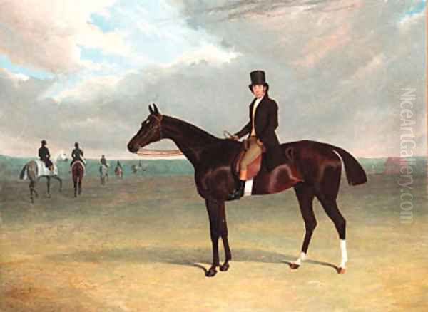 The Marquess of Exeter's Galata with her trainer Job Marson up Oil Painting by John Frederick Herring Snr