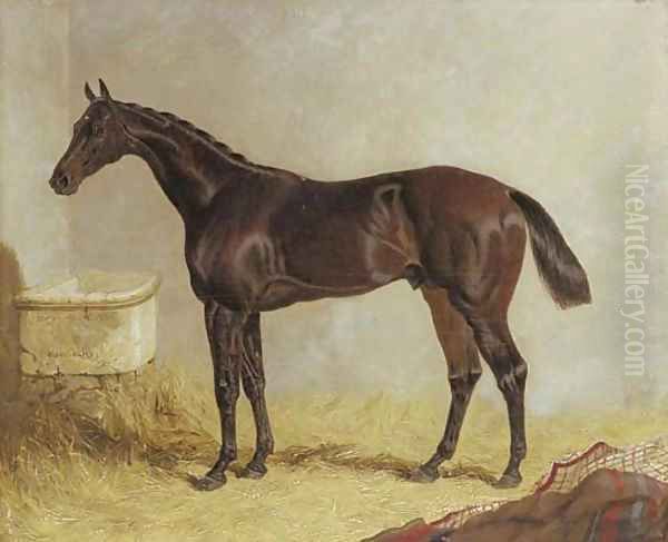 Birmingham, winner of the 1830 St. Leger Stakes, in a stable Oil Painting by John Frederick Herring Snr