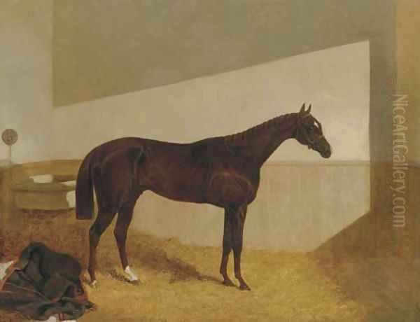 The Baron, winner of the St. Leger, 1845 Oil Painting by John Frederick Herring Snr