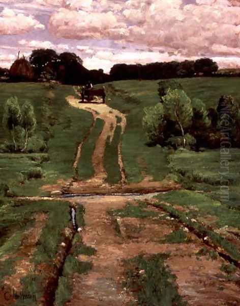 A Back Road, c.1880s Oil Painting by Childe Hassam