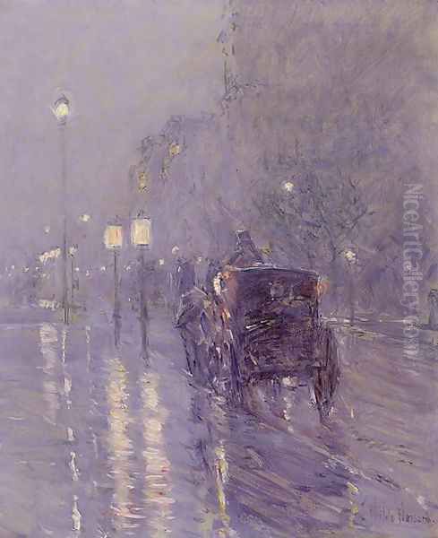 Rainy Midnight, late 1890s Oil Painting by Childe Hassam