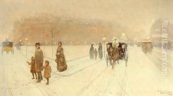 A City Fairyland 1886 Oil Painting by Childe Hassam