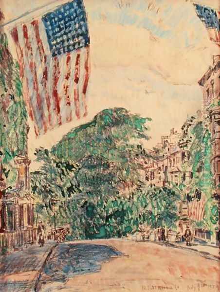 Mount Vernon Street, Boston, 1919 Oil Painting by Childe Hassam