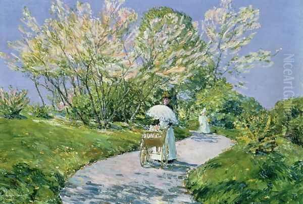 A Walk in the Park Oil Painting by Childe Hassam