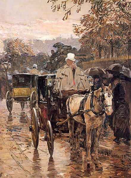 Fiacre, Rue Bonaparte 1888 Oil Painting by Childe Hassam