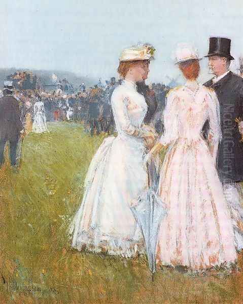 At the Grand Prix in Paris 1887 Oil Painting by Childe Hassam