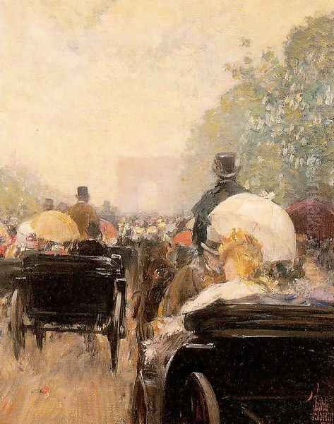 Carriage Parade 1888 Oil Painting by Childe Hassam