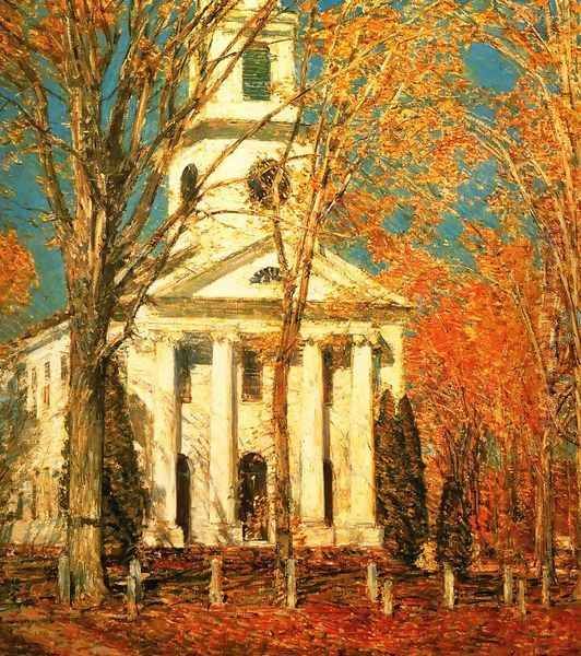 Church at Old Lyme 2 Oil Painting by Childe Hassam