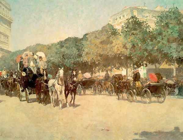 Grand Prix Day 1887 Oil Painting by Childe Hassam