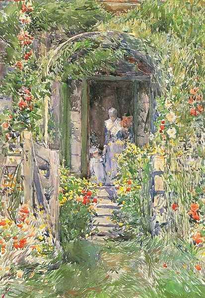 Isles of Shoals Garden 1892 Oil Painting by Childe Hassam