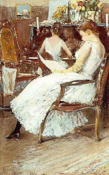 Mrs. Hassam and Her Sister 1889 Oil Painting by Childe Hassam