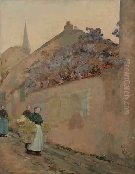 Street Scene in Sannois Oil Painting by Childe Hassam