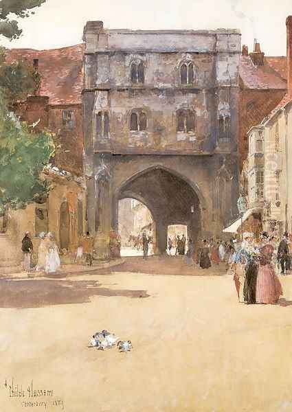 Gateway at Canterbury 1889 Oil Painting by Childe Hassam