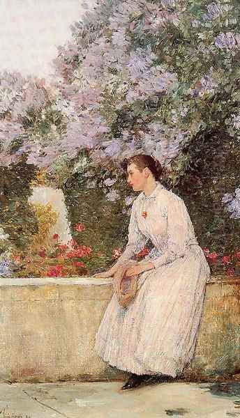 In the Garden 1888-89 Oil Painting by Childe Hassam