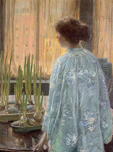 The Table Garden 1910 Oil Painting by Childe Hassam