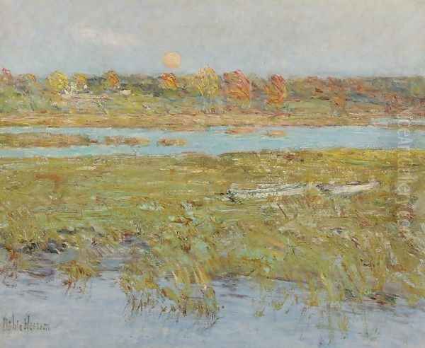 Harvest Moon (Marsh and Meadow) Oil Painting by Childe Hassam