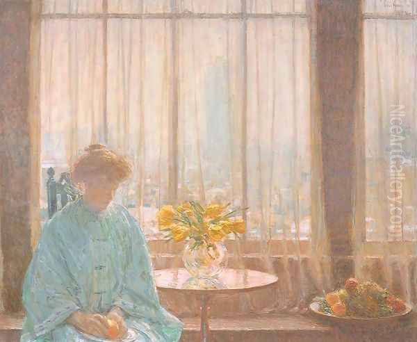 The Breakfast Room, Winter Morning 1911 Oil Painting by Childe Hassam